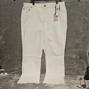 NWT Lauren Boot Cut Stretch White Jeans Sz 16W